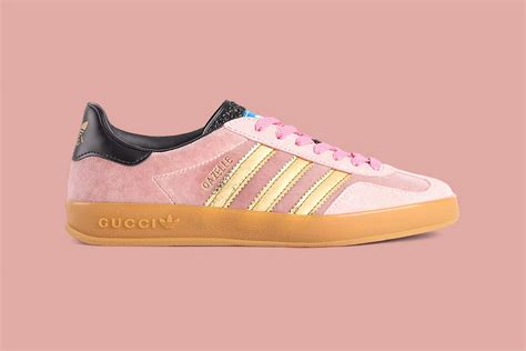 adidas gucci gazelle pink gold|Adidas x Gucci sandals.